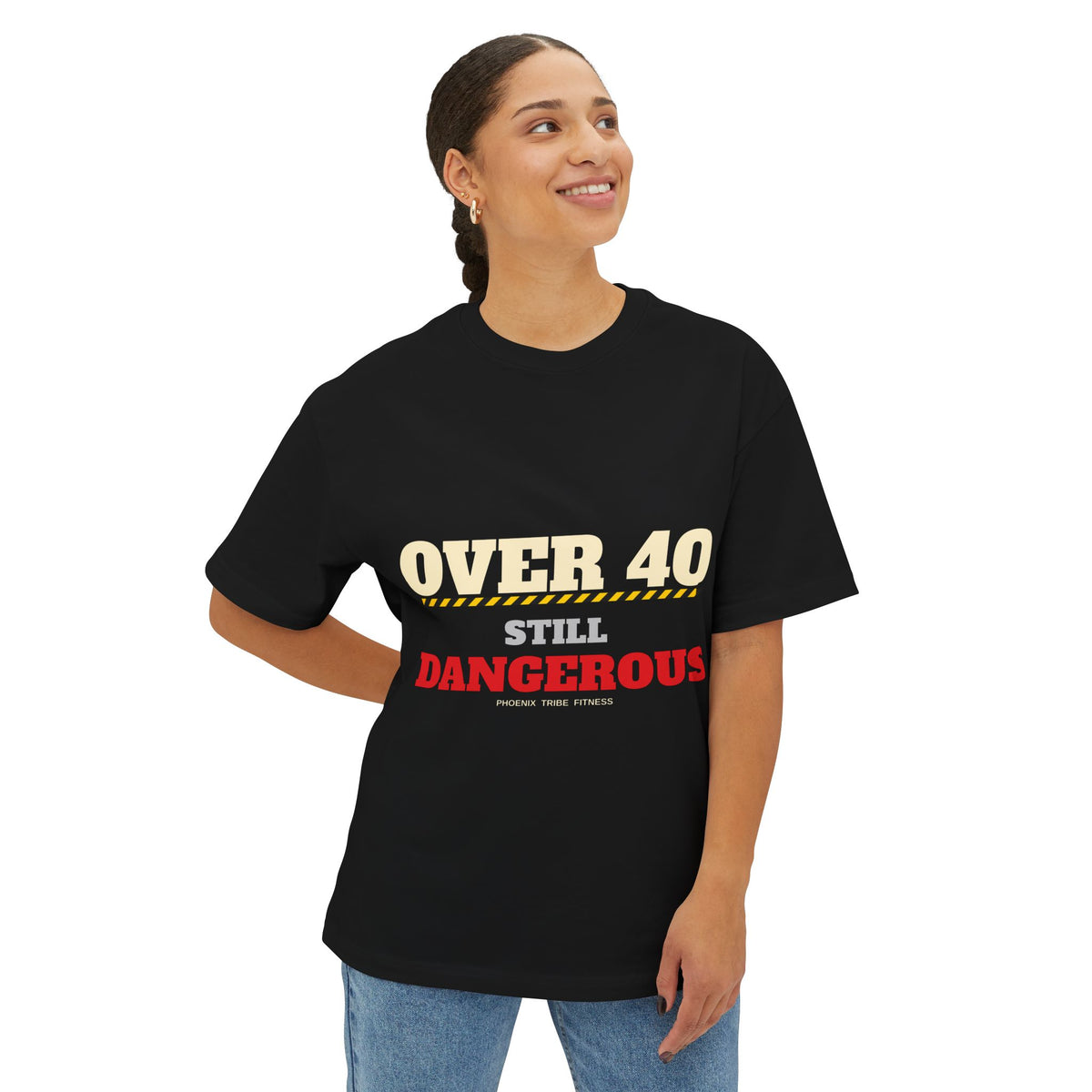 Phoenix Tribe Fitness Men's Relaxed Crew Tee - Over 40. Still Dangerous.