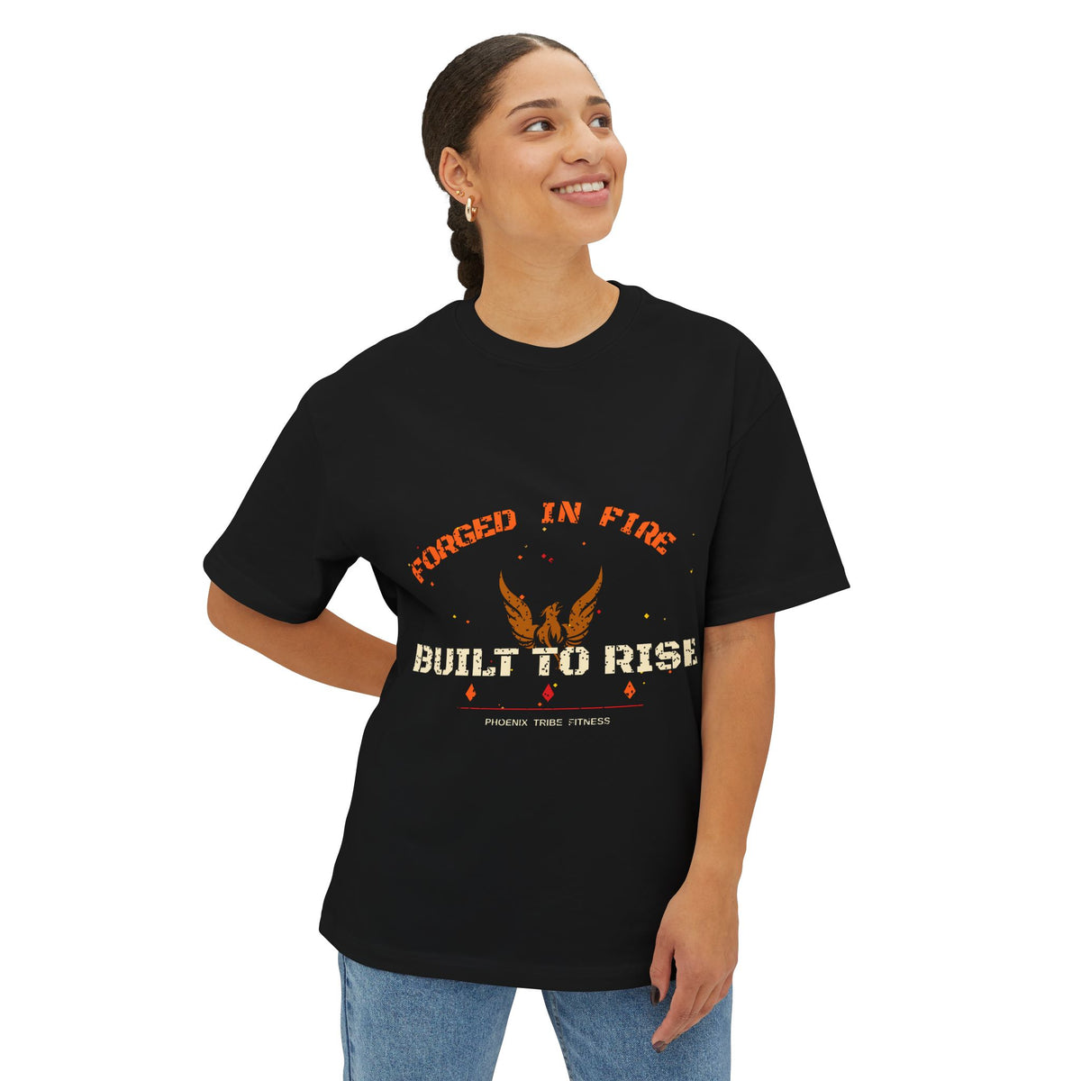 Phoenix Tribe Fitness Men's Relaxed Crew Tee - Forged in Fire. Built to Rise.