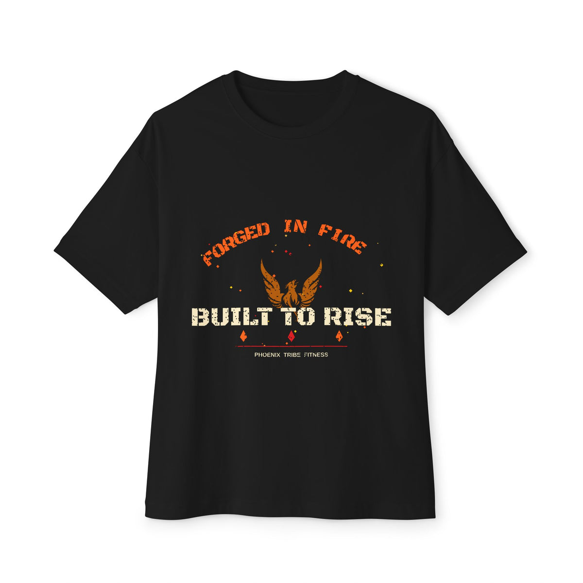 Phoenix Tribe Fitness Men's Relaxed Crew Tee - Forged in Fire. Built to Rise.