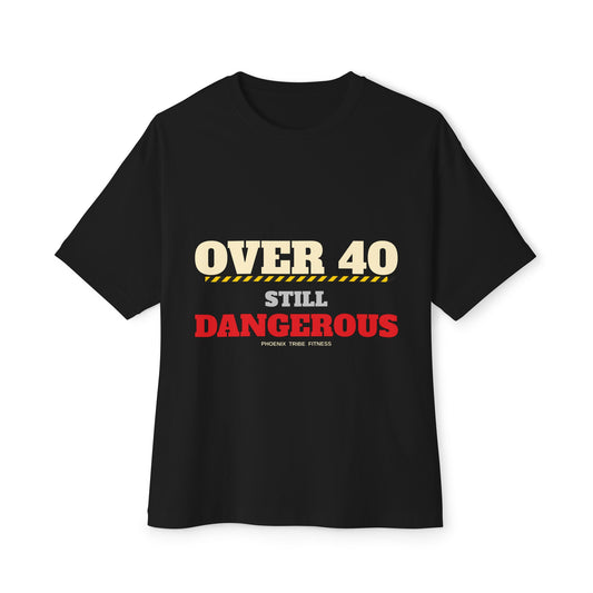 Phoenix Tribe Fitness Men's Relaxed Crew Tee - Over 40. Still Dangerous.