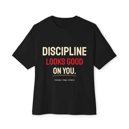 Phoenix Tribe Fitness Men's Relaxed Crew Tee - Discipline Looks Good On You